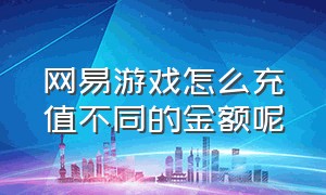 网易游戏怎么充值不同的金额呢