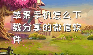 苹果手机怎么下载分享的微信软件