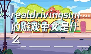 realdrivingsim的游戏中文是什么