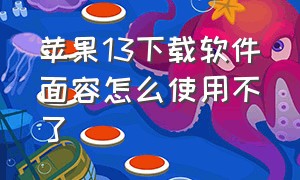 苹果13下载软件面容怎么使用不了