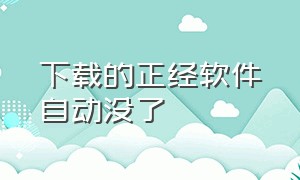 下载的正经软件自动没了