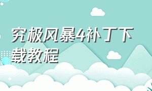 究极风暴4补丁下载教程