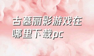 古墓丽影游戏在哪里下载pc