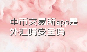 中币交易所app是外汇吗安全吗