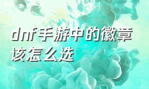 dnf手游中的徽章该怎么选