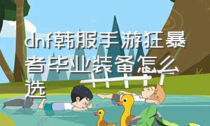 dnf韩服手游狂暴者毕业装备怎么选