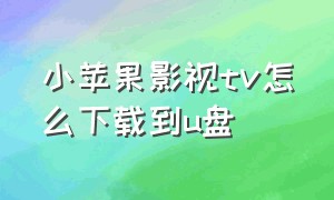 小苹果影视tv怎么下载到u盘