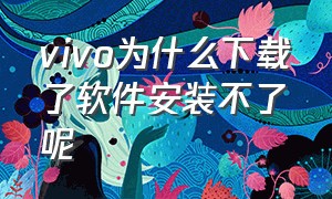 vivo为什么下载了软件安装不了呢