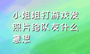 小姐姐打游戏发照片给队友什么意思