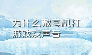 为什么戴耳机打游戏没声音