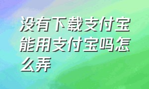 没有下载支付宝能用支付宝吗怎么弄