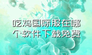 吃鸡国际服在哪个软件下载免费