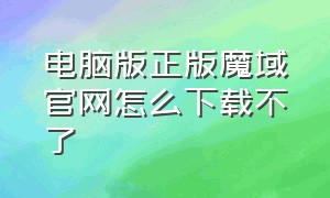 电脑版正版魔域官网怎么下载不了