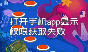 打开手机app显示权限获取失败