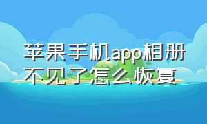 苹果手机app相册不见了怎么恢复