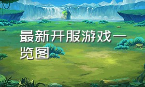 最新开服游戏一览图