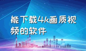 能下载4k画质视频的软件