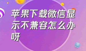 苹果下载微信显示不兼容怎么办呀