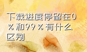 下载进度停留在0%和99%有什么区别