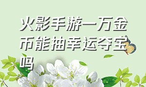 火影手游一万金币能抽幸运夺宝吗