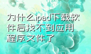 为什么ipad下载软件后找不到应用程序文件了