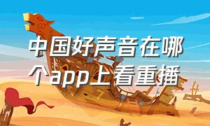 中国好声音在哪个app上看重播