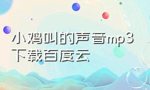 小鸡叫的声音mp3下载百度云