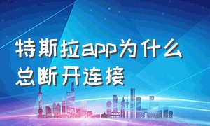 特斯拉app为什么总断开连接