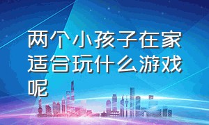 两个小孩子在家适合玩什么游戏呢