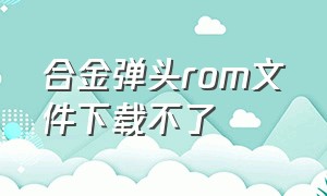 合金弹头rom文件下载不了