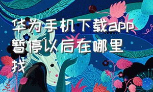 华为手机下载app暂停以后在哪里找