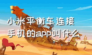 小米平衡车连接手机的app叫什么