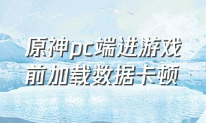 原神pc端进游戏前加载数据卡顿