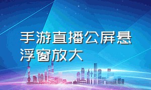 手游直播公屏悬浮窗放大