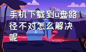 手机下载到u盘路径不对怎么解决呢