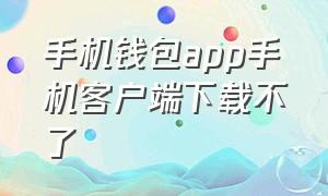 手机钱包app手机客户端下载不了