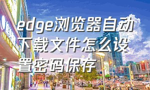 edge浏览器自动下载文件怎么设置密码保存