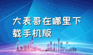 大表哥在哪里下载手机版