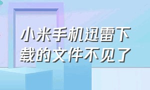 小米手机迅雷下载的文件不见了