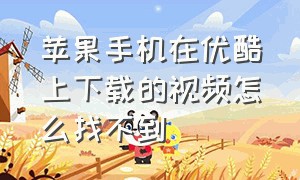 苹果手机在优酷上下载的视频怎么找不到