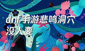 dnf手游悲鸣洞穴没人要