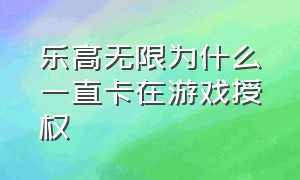 乐高无限为什么一直卡在游戏授权