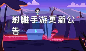 射雕手游更新公告