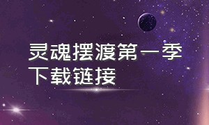 灵魂摆渡第一季下载链接