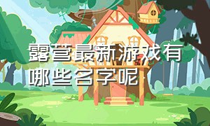 露营最新游戏有哪些名字呢