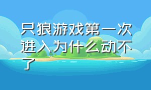 只狼游戏第一次进入为什么动不了