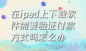 在ipad上下载软件需要验证付款方式吗怎么办