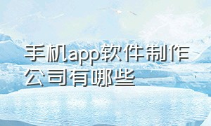 手机app软件制作公司有哪些