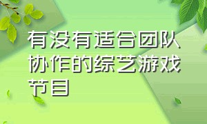 有没有适合团队协作的综艺游戏节目