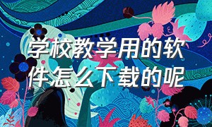 学校教学用的软件怎么下载的呢